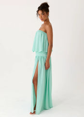 Lioras Strapless Maxi Dress - Aqua